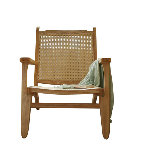 GeleiStory/GeleiStory 实木藤椅三件套家用阳台户外桌椅组合藤编休闲靠背躺椅沙发椅