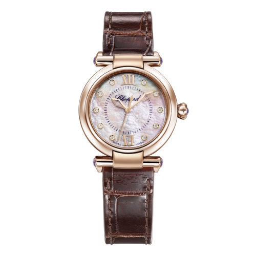 Chopard/萧邦  萧邦IMPERIALE系列自动机械玫瑰金女士镶钻腕表29毫米384319-5009