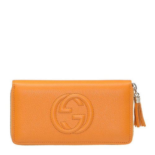 GUCCI/古驰 女士双G标识牛皮长款钱夹钱包零钱包女包