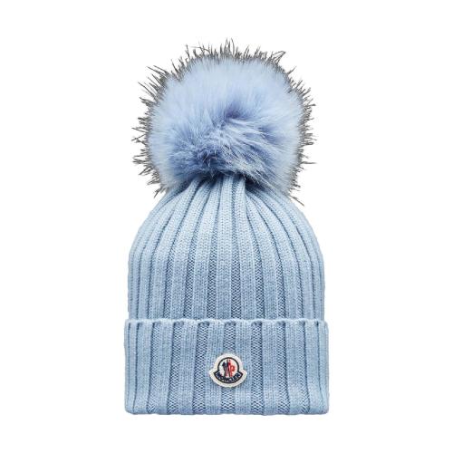  MONCLER蒙可蒙克莱 22年秋冬 女士 帽子 毛绒球便帽 H20933B00028A9327710