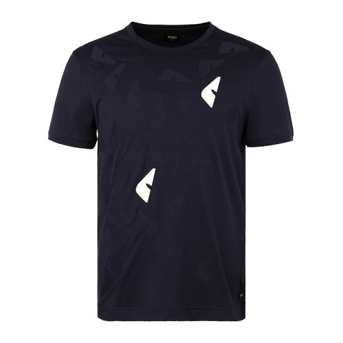 FENDI/芬迪男装男士短袖T恤男小恶魔眼睛印花圆领短袖FY0894AAOS