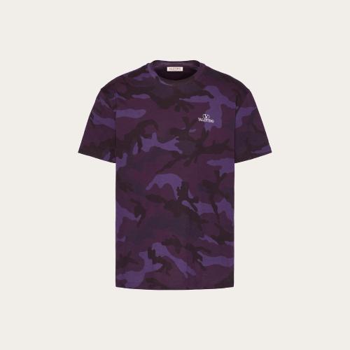  VALENTINO华伦天奴 22年秋冬 男士 短袖T恤 T-SHIRT EN COTON A_VEC IMPRIMé CAMOUFLAGE 1V3M