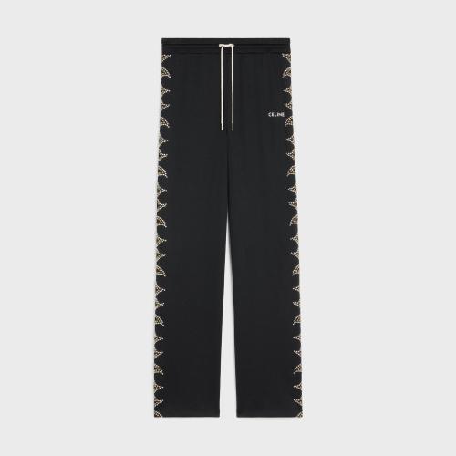  CELINE赛琳思琳 22年秋冬 男士 休闲裤 FLAME刺绣双面平纹针织运动裤 2Z225121O.38SG