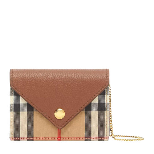 BURBERRY/博柏利  Vintage 格纹拼皮革卡片夹（含背带） 织物/配皮 80251631