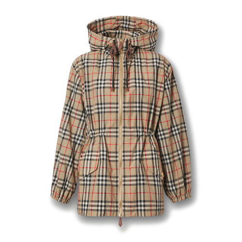 BURBERRY/博柏利Vintage格纹再生聚酯纤维连帽外套女士夹克80429021