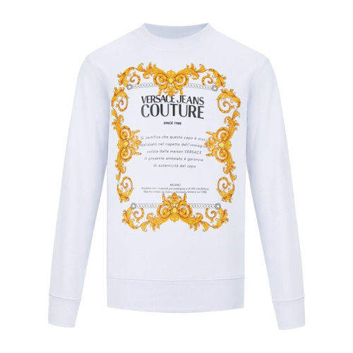 VERSACE JEANS/范思哲牛仔 男士拼色棉质经典字母徽标印花装饰圆领长袖上衣卫衣运动衫套头衫 B7GZA7TT-30318 多色可选