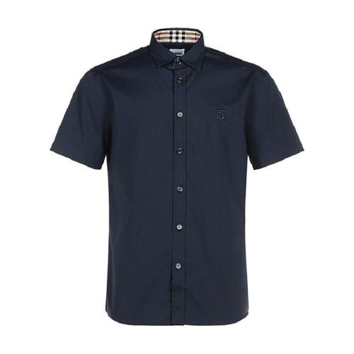  BURBERRY/博柏利 男士海军蓝棉质短袖衬衫 80323111 PLFSX