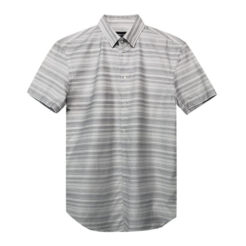 Emporio Armani/安普里奥阿玛尼浅灰色条纹男士短袖衬衫R1CAMTR159C