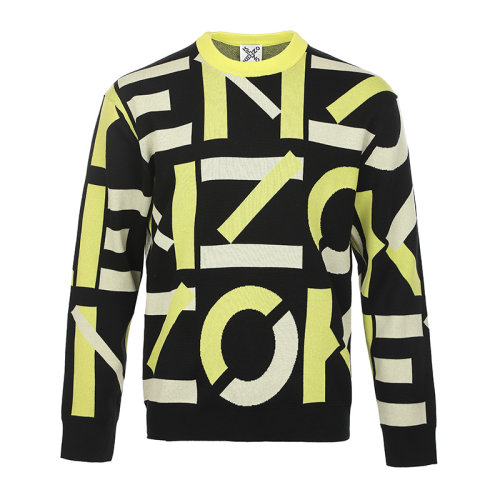 KENZO/高田贤三22春夏字母提花潮流撞色男士套头针织衫/毛衣 FC55PU6913