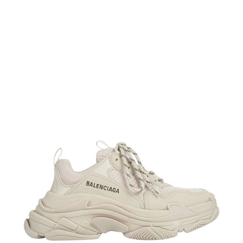 Balenciaga/巴黎世家 22年春夏新款 TRIPLE S系列 女士米色双层泡沫和网布运动鞋524039W2FW19700