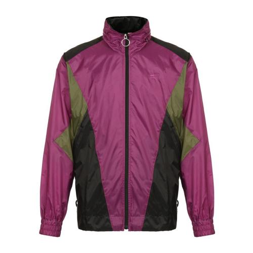 BURBERRY/博柏利 锦纶玫红色拼接设计隐形连帽男士夹克 男士外套 登山服 冲锋衣80012031