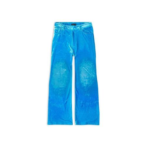  BALENCIAGA巴黎世家 22年秋冬 女士 休闲裤 Stretch Trousers in Blue 720226TNQ134407