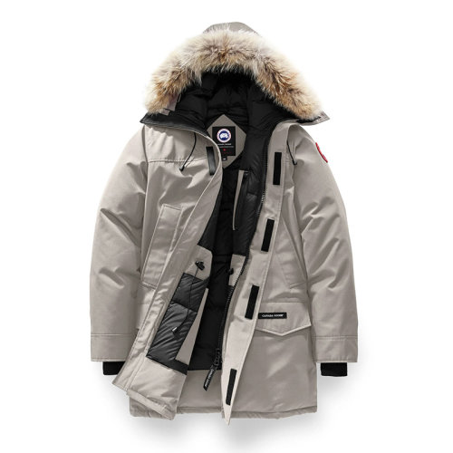 CANADA GOOSE/加拿大鹅   LANGFORD COUPE FUSION系列 男士石灰石色连帽毛边防风派克大衣2062MA-CALCAIRE