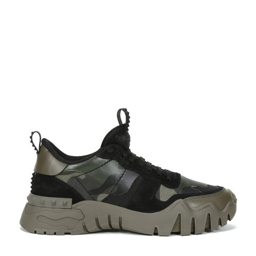 Valentino/华伦天奴 男士织物配皮系带休闲运动鞋 UY2S0C88 DRN