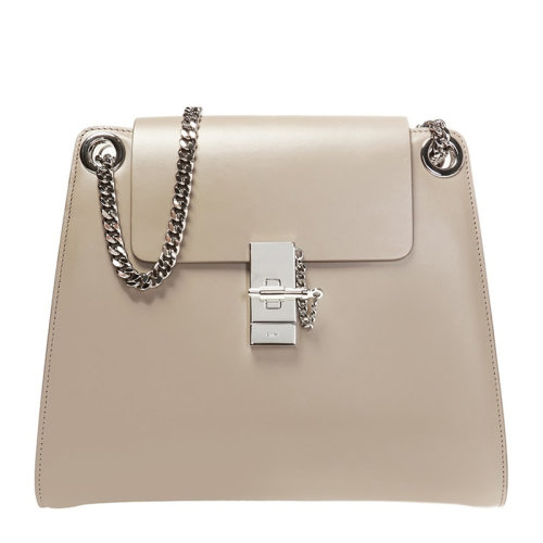 CHLOE/克洛伊 ANNIE系列女士米色小牛皮装饰性徽标压纹按扣开合单肩包斜挎包女包 CHC19AS117-B58-23W