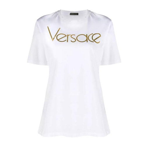 VERSACE/范思哲 女士纯色棉质经典字母徽标印花装饰圆领上衣短袖T恤 A83641-A201952 多色可选