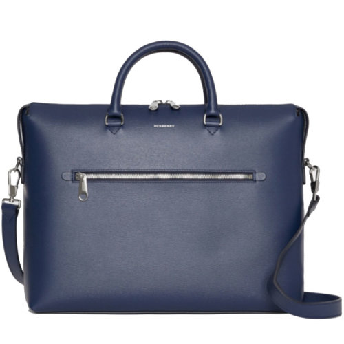 BURBERRY/博柏利 巴宝莉男包 男士 海军蓝皮革公文包斜挎包单肩包 80076861