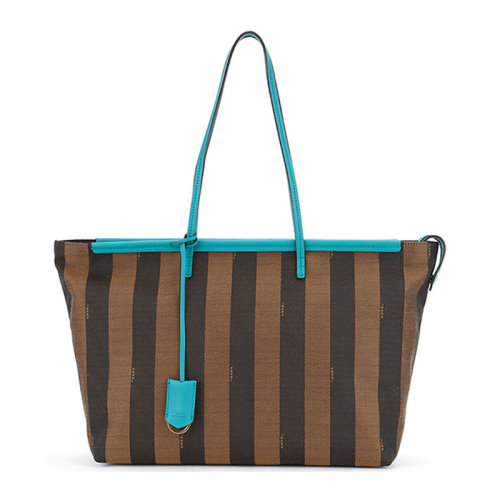 Fendi/芬迪 女士织物配皮条纹大号时尚手提包托特包单肩包