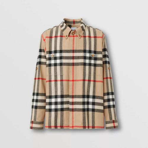  BURBERRY 22年秋冬 男士 House 格纹棉质混纺衬衫 80585841