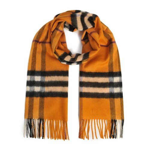 BURBERRY/博柏利 男女通用 中性橙色格纹羊绒围巾围脖 3953992