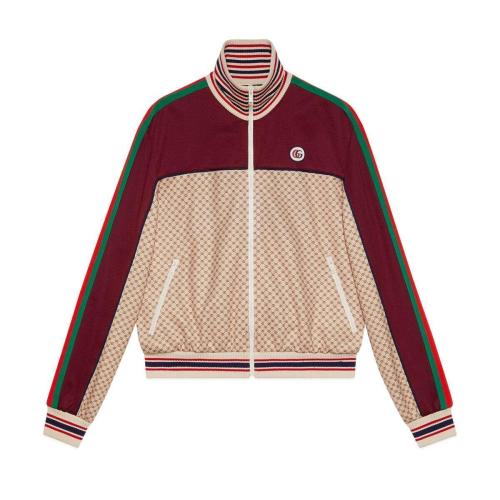  GUCCI古驰 22年秋冬 女士 互扣式双G印花针织夹克 655196 XJDFP 9115 预定商品2-6周发货