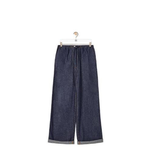 LOEWE罗意威 22年秋冬 女士 牛仔裤 Anagram drawstring jeans in denim S359Y11X10-5431