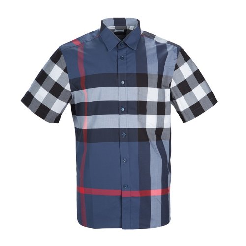  BURBERRY/博柏利 男士格纹棉质短袖衬衫 8017323 PLFSX
