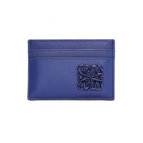 LOEWE/罗意威 23春夏新款 Anagram系列 女士深紫釉缎面小牛皮饰有同色系标志卡包C794322X01-8768