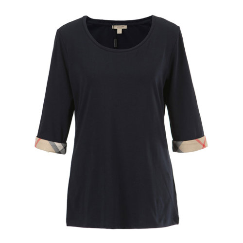 BURBERRY/博柏利女装 服饰 时尚潮流 经典格纹弹力棉七分袖半袖 女士短袖T恤