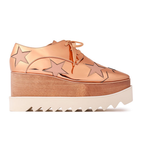 Stella McCartney/丝黛拉麦卡妮 玫瑰金拼裸色星星 锯齿厚底女士休闲运动鞋 363998W0ZR5