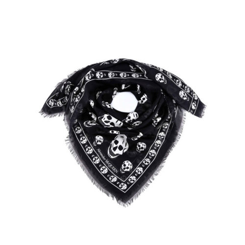 Alexander McQueen/亚历山大麦昆 男女同款骷髅头品牌字母印花时尚简约丝巾围巾 5577174943Q