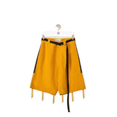  LOEWE罗意威 22年秋冬 男士 短裤 Bi-material bermuda shorts in cotton and linen H664Y04W1