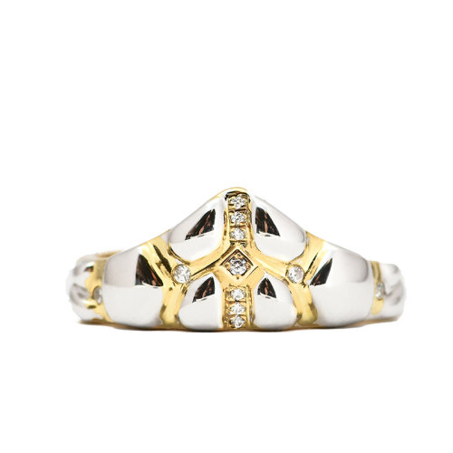 戒指【甲骨文】 shiyu/十玉艺术珠宝 甲骨双色钻戒 [全球限20套] 古法铜镀金  招财 转运 人缘 钻石  十玉