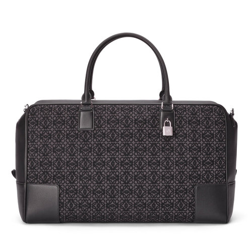 LOEWE/罗意威 经典款AMAZONA系列 男士黑色提花小牛皮手提包0010642536