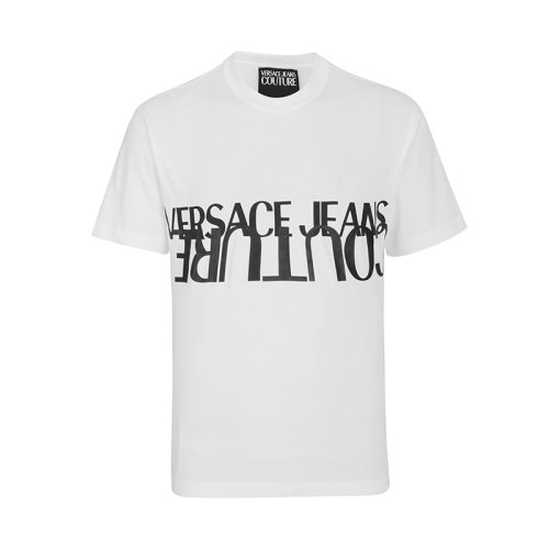 【主推秒发】VERSACEJEANS/范思哲牛仔时尚休闲字母LOGO圆领男士短袖t恤