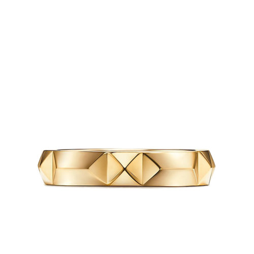Tiffany & Co./蒂芙尼 True系列 18K金黄金斜边设计4mm宽简约戒指婚戒GRP11963