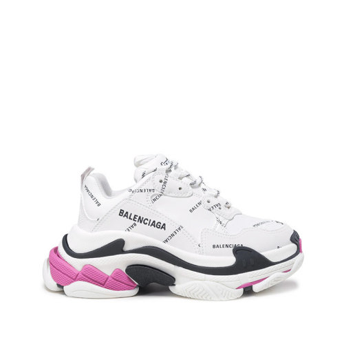 Balenciaga/巴黎世家 【22秋冬新款】 女士TRIPLE S系列皮革等材质系带休闲运动鞋老爹鞋厚底鞋 524039 W2FA4