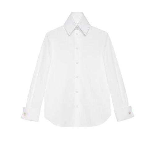  GUCCI古驰 22年秋冬 女士 可拆卸衣领棉府绸衬衫 680162 Z3854 9000