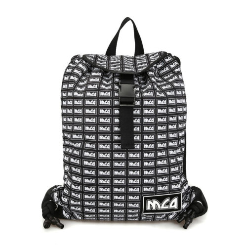 Alexander McQueen/亚历山大麦昆  男士黑色印花尼龙麻袋背包男包 543608-R4B81-1000