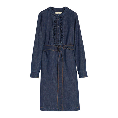 MaxMara/麦丝玛拉 22年早春新款 NELLA系列 女士深蓝色棉质牛仔布连衣裙5221052706001