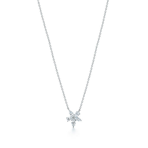 Tiffany & Co./蒂芙尼  Tiffany Victoria系列 铂金镶嵌钻石雪花吊坠项链 34939969