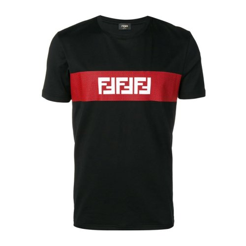  FENDI/芬迪 男士黑色棉质短袖T恤 FAF532 A78U F0GME PLFSX