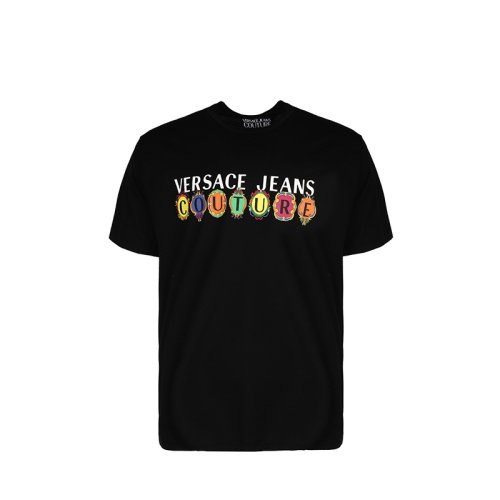VERSACE JEANS/范思哲牛仔  男士男装黑色棉质圆领短袖T恤  B3GWA7PA30457 899  GMH0034C