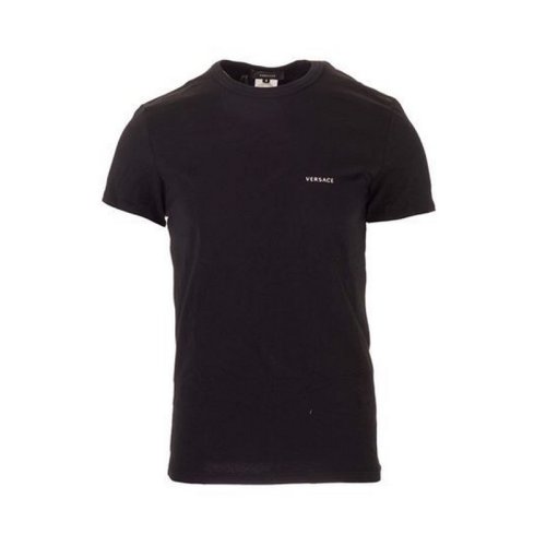 VERSACE/范思哲 男士黑色棉质短袖T恤 AUU04023 AC00058 A1008