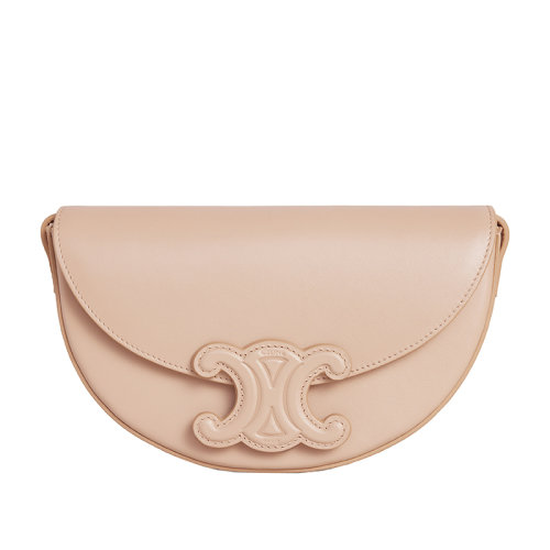 CELINE/赛琳 22新款BESACE TRIOMPHE系列 女士裸色牛皮革凯旋皮扣单肩斜跨包111233DU3.03ND