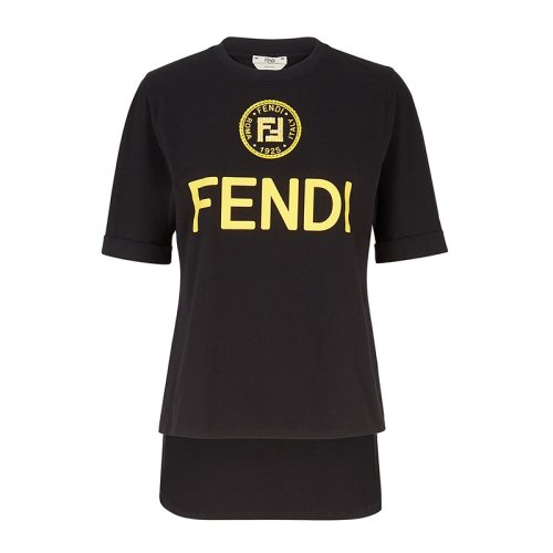  FENDI/芬迪 女士黑色棉质短袖T恤 FS7045 A43A F143Y PLFSX