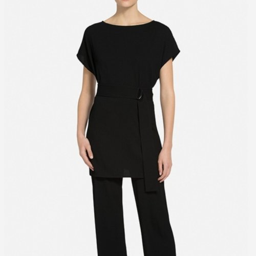 St.John/盛蔷建筑褶皱针织女士短袖T恤K500021