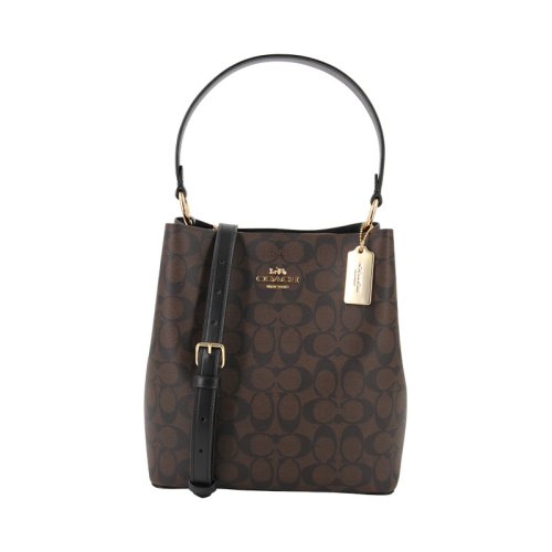 COACH/蔻驰 女包 红色配棕色老花 水桶包91512