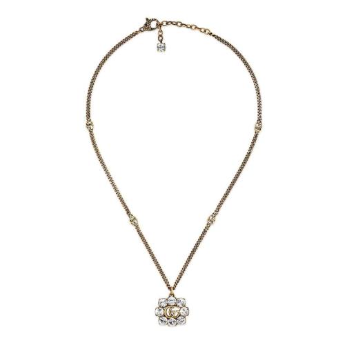  GUCCI古驰 22年秋冬 女士 水晶双G项链 645675 J1D50 8062