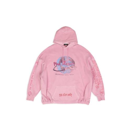 BALENCIAGA巴黎世家 22年秋冬 女士 卫衣 Balenciaga Music Pink Martini Merch Elastic Hem H
